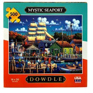 Dowdle World Pieces Jigsaw Puzzle 500 Folk Art Mystic Seaport NEW